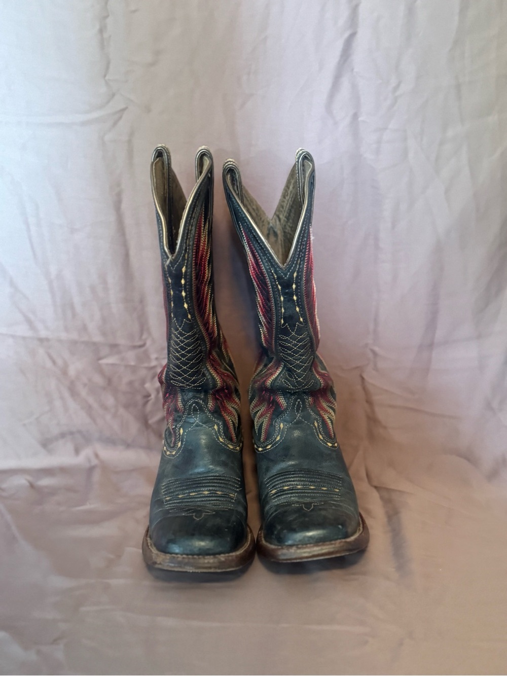 Ariat Black and Red Western Heeled Boots